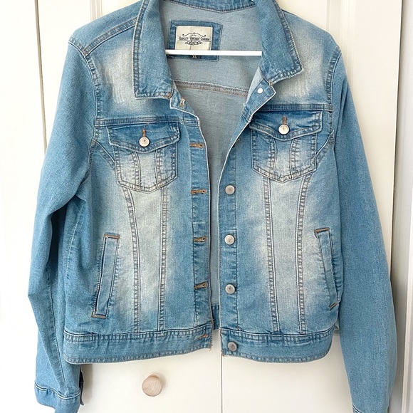 None Jackets & Blazers - Blue Denim Jacket by Ashley Vintage Charm